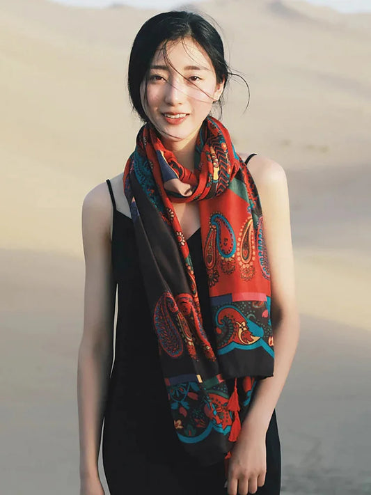 Printed Soft Comfortable Sunscreen Beach Travel Scarf