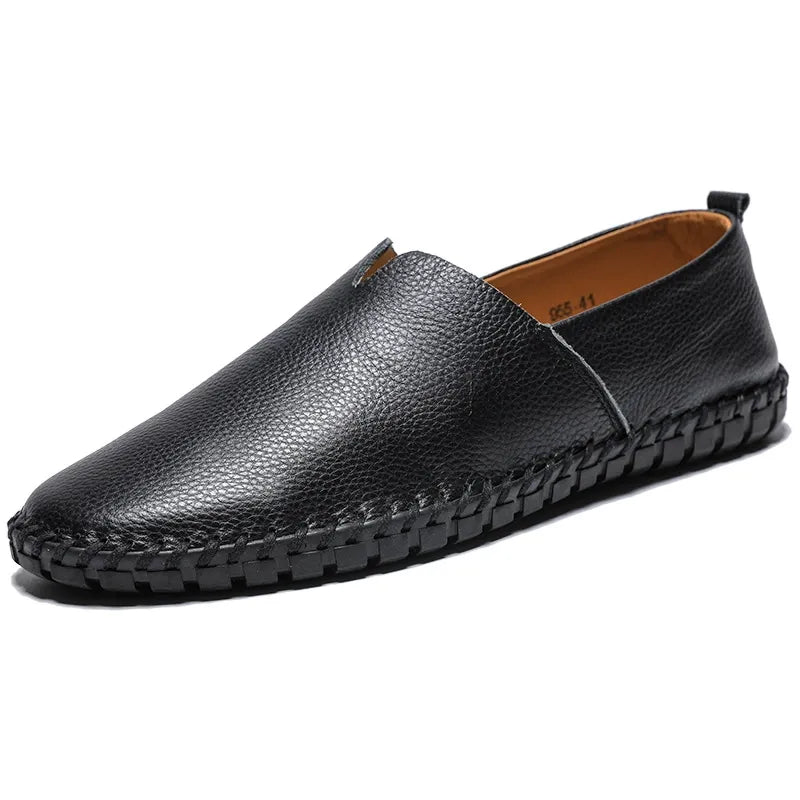 Men's Slip-On Hand-Stitched Casual Genuine Leather Shoes