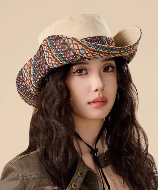 Unique Boho Khaki Outdoor Drawstring Bucket Hat
