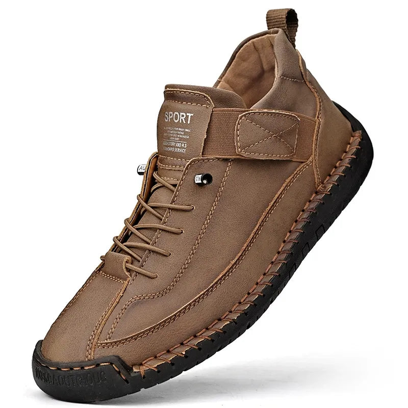 Men's Mid-Top Casual Outdoor Martin Boots With Workwear Stitching