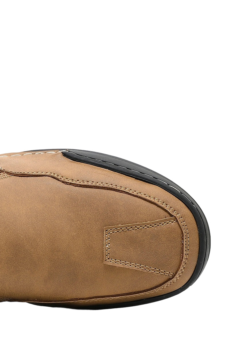 Men's Knit Cuff Zip-Up Casual Ankle Boots