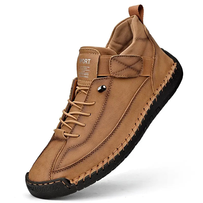 Men's Mid-Top Casual Outdoor Martin Boots With Workwear Stitching