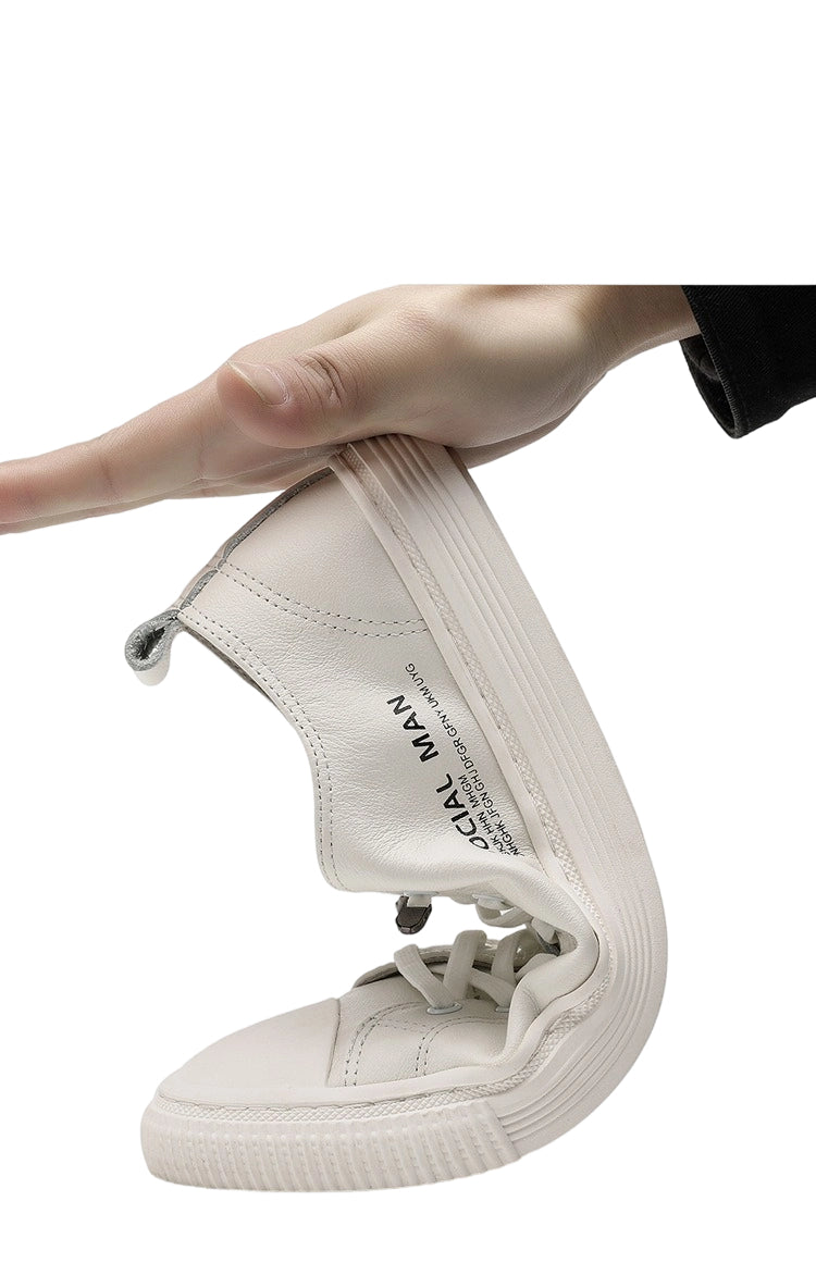 Men's Stylish White Genuine Leather Casual Shoes