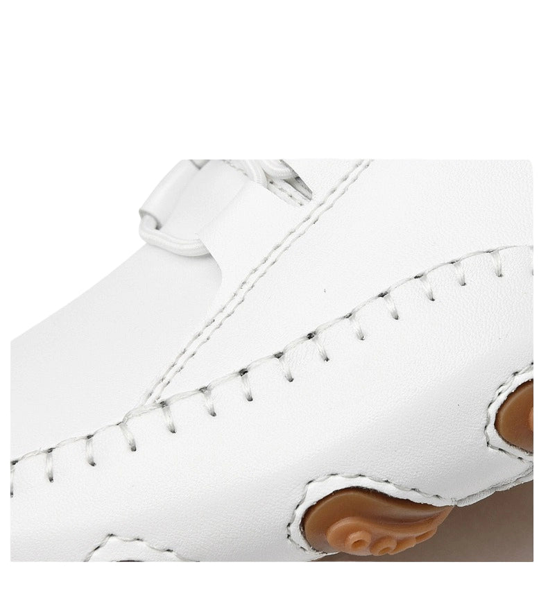 White Genuine Leather Men's Casual Shoes