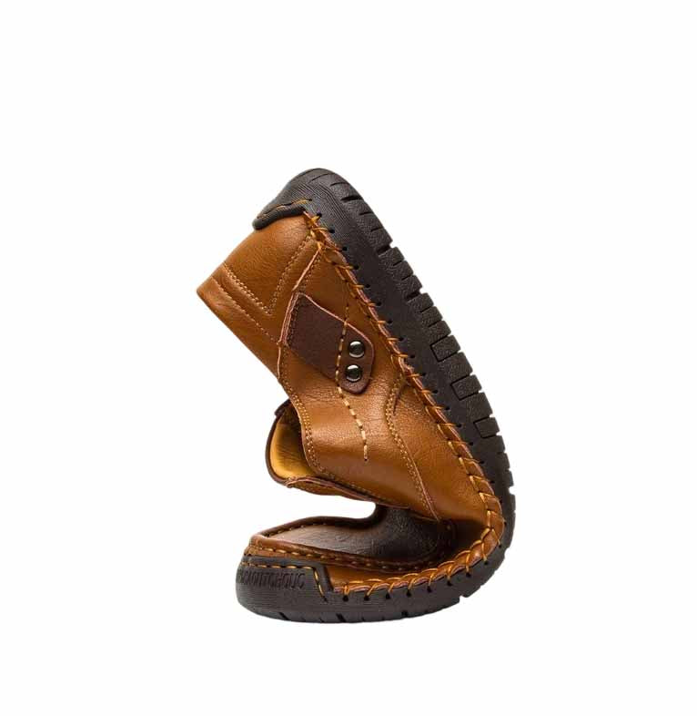 Men's Hand-Stitched Low-Top Leather Loafers Casual Shoes