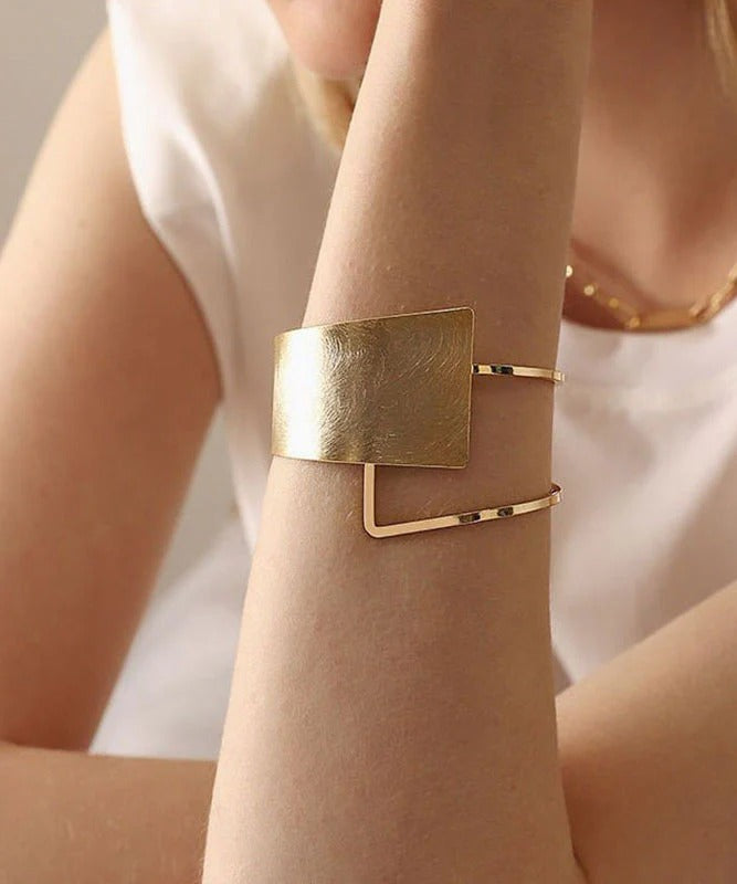 Original Design Gold Metal Asymmetrical Cuff