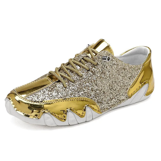 Men's Trendy Gold Casual Sneakers for Daily Wear