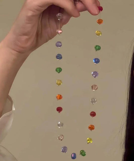 Boho Rainbow Glass Beads Gratuated Bead Necklace