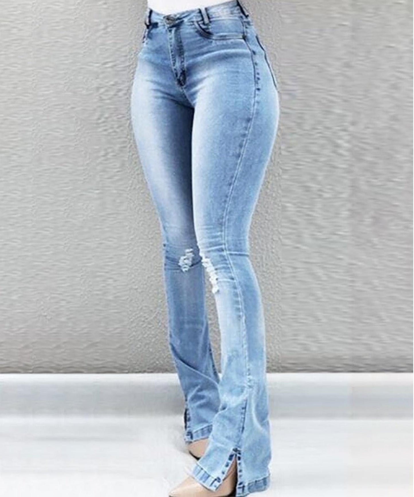 Stretch High Rise Denim Pants