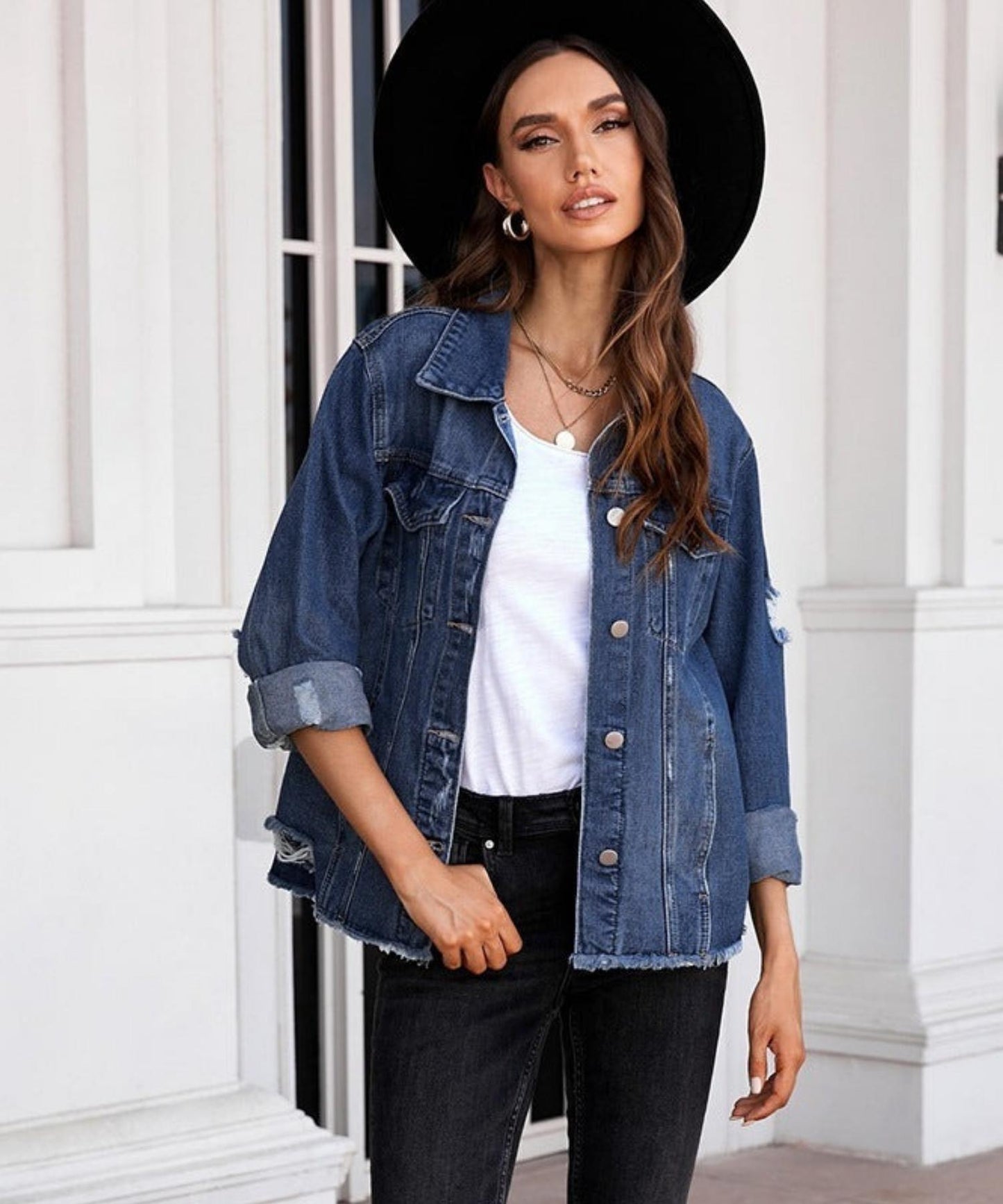 Women's Fashion Washed Cardigan Denim Jacket