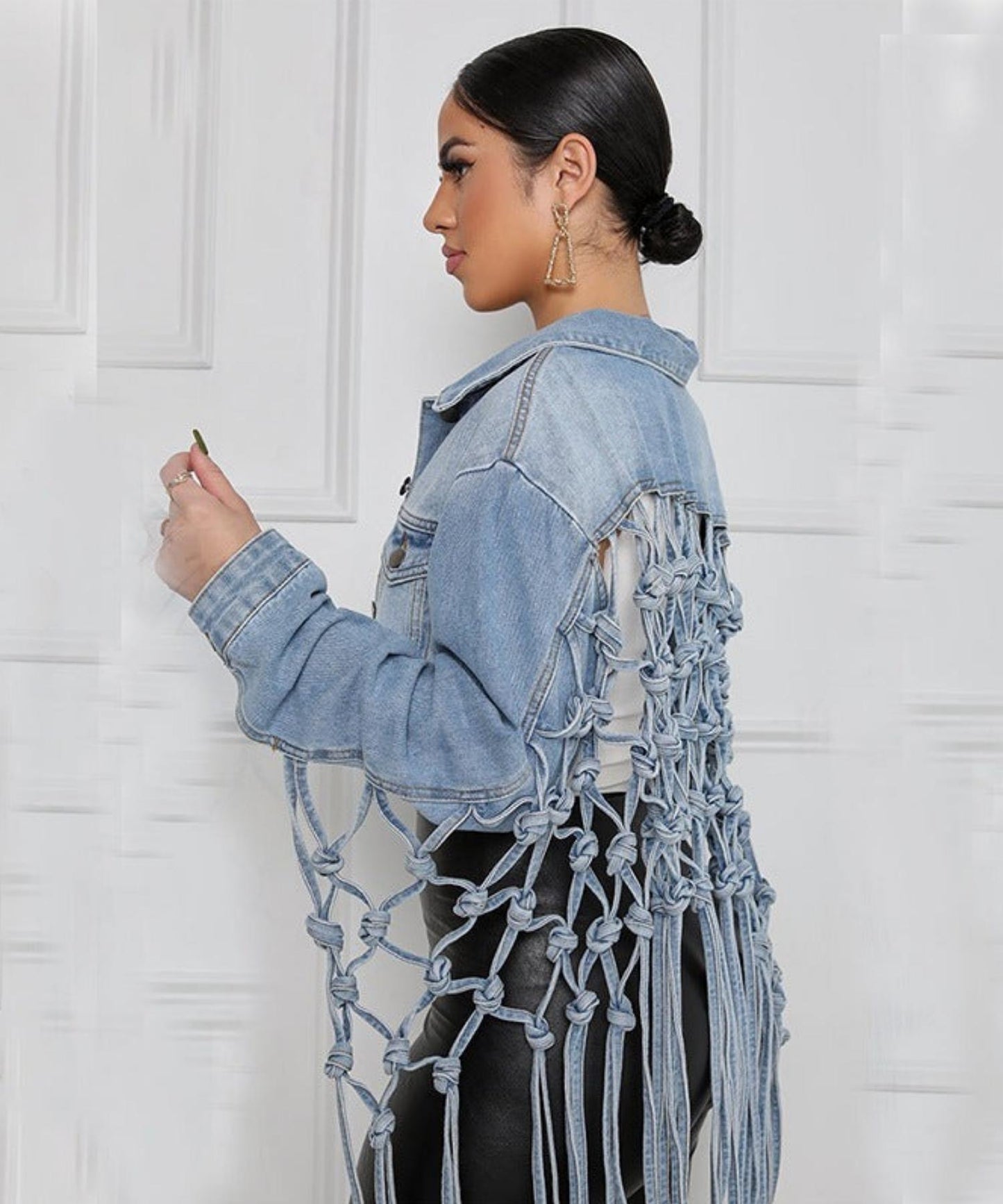 Unique Webbing Denim Jacket