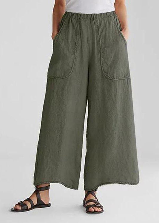 Cotton Linen Loose Wide Leg Casual Pants